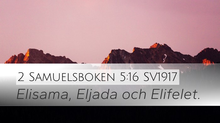 2 Samuelsboken 5:16 SV1917 Desktop Wallpaper - Elisama, Eljada och - Desktop Bible Verse Wallpaper