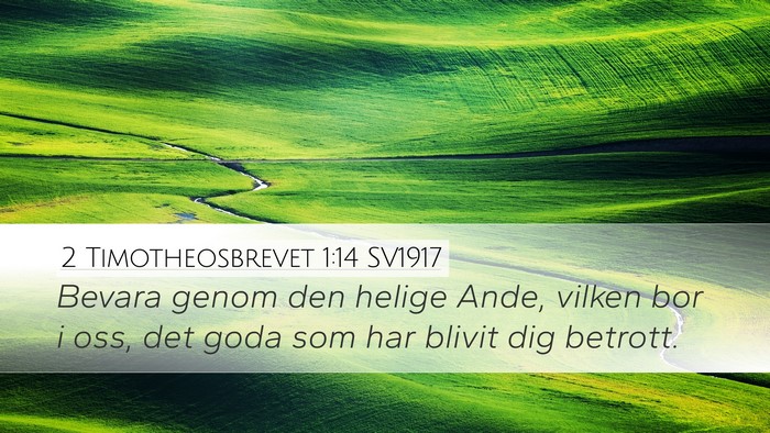 2 Timotheosbrevet 1:14 SV1917 Desktop Wallpaper - Bevara genom den helige Ande, vilken bor i oss, - Desktop Bible Verse Wallpaper