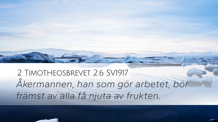 2 Timotheosbrevet 2:6 SV1917 Desktop Wallpaper - Åkermannen, han som gör arbetet, bör främst - Desktop Bible Verse Wallpaper