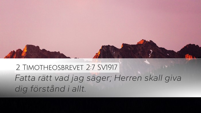 2 Timotheosbrevet 2:7 SV1917 Desktop Wallpaper - Fatta rätt vad jag säger; Herren skall giva dig - Desktop Bible Verse Wallpaper