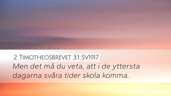 2 Timotheosbrevet 3:1 SV1917 Bible Verse Image