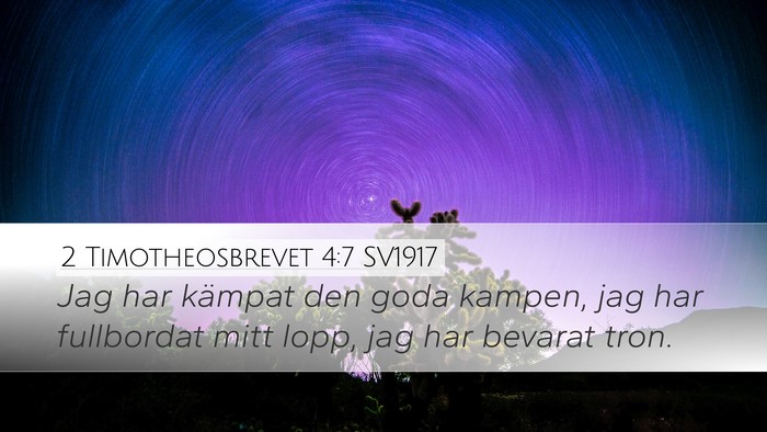 2 Timotheosbrevet 4:7 SV1917 Bible Verse Image