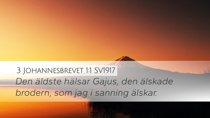 3 Johannesbrevet 1:1 SV1917 Desktop Wallpaper - Den äldste hälsar Gajus, den älskade brodern, - Desktop Bible Verse Wallpaper