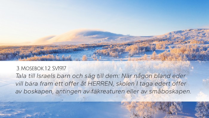 3 Mosebok 1:2 SV1917 Desktop Wallpaper - Tala till Israels barn och säg till dem: När - Desktop Bible Verse Wallpaper