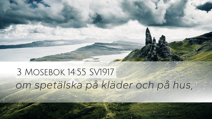 3 Mosebok 14:55 SV1917 Desktop Wallpaper - om spetälska på kläder och på - Desktop Bible Verse Wallpaper