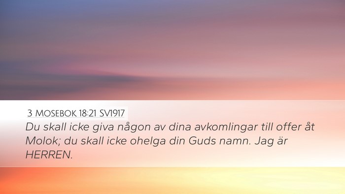 3 Mosebok 18:21 SV1917 Bible Verse Image