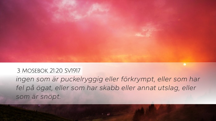 3 Mosebok 21:20 SV1917 Bible Verse Image