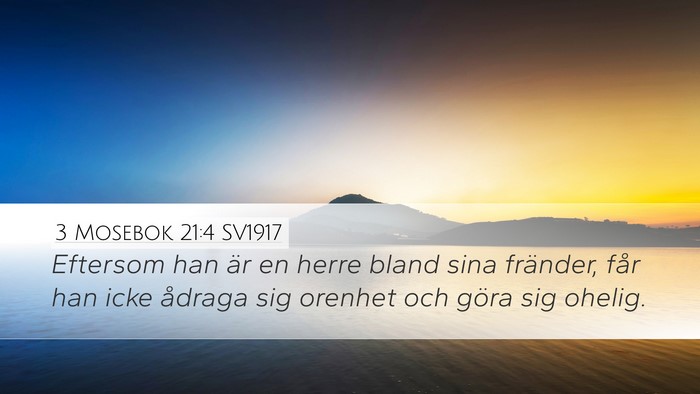 3 Mosebok 21:4 SV1917 Desktop Wallpaper - Eftersom han är en herre bland sina fränder, - Desktop Bible Verse Wallpaper