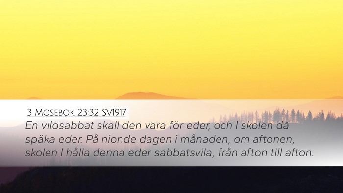 3 Mosebok 23:32 SV1917 Bible Verse Image