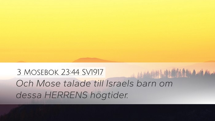 3 Mosebok 23:44 SV1917 Desktop Wallpaper - Och Mose talade till Israels barn om dessa - Desktop Bible Verse Wallpaper
