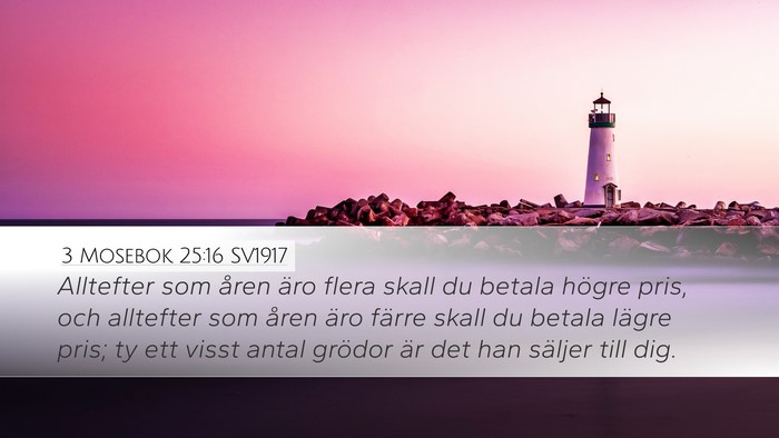 3 Mosebok 25:16 SV1917 Desktop Wallpaper - Alltefter som åren äro flera skall du betala - Desktop Bible Verse Wallpaper