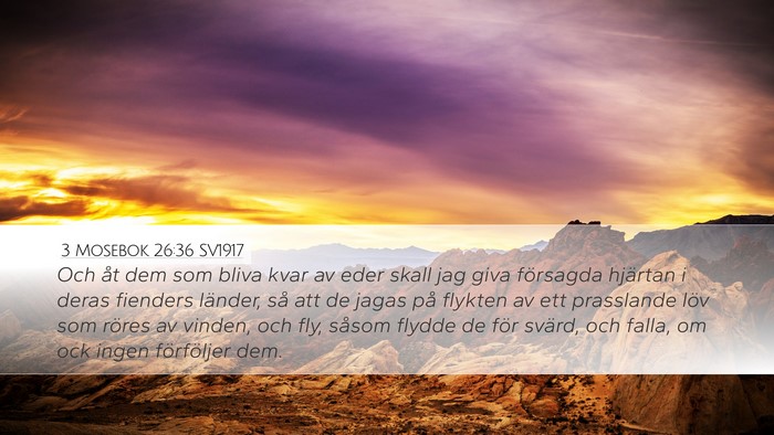3 Mosebok 26:36 SV1917 Bible Verse Image