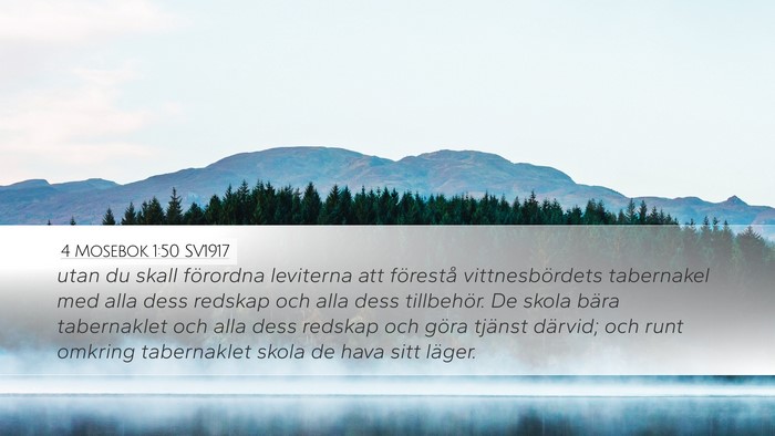 4 Mosebok 1:50 SV1917 Bible Verse Image