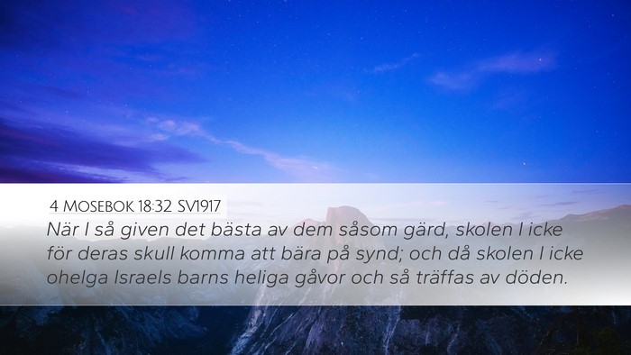 4 Mosebok 18:32 SV1917 Desktop Wallpaper - När I så given det bästa av dem såsom gärd, - Desktop Bible Verse Wallpaper