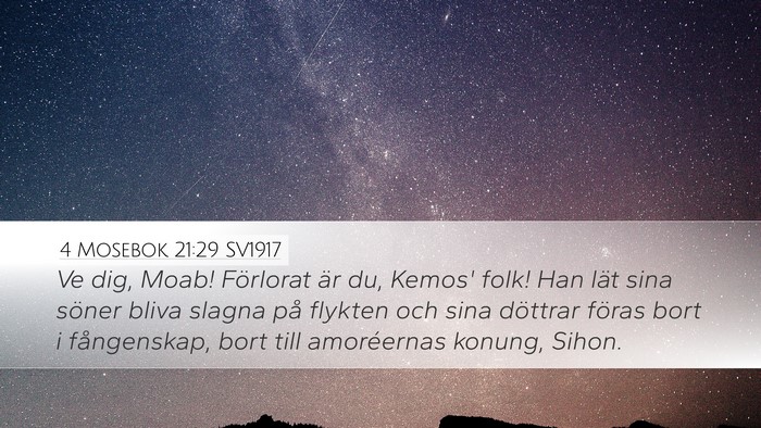 4 Mosebok 21:29 SV1917 Desktop Wallpaper - Ve dig, Moab! Förlorat är du, Kemos' folk! Han - Desktop Bible Verse Wallpaper