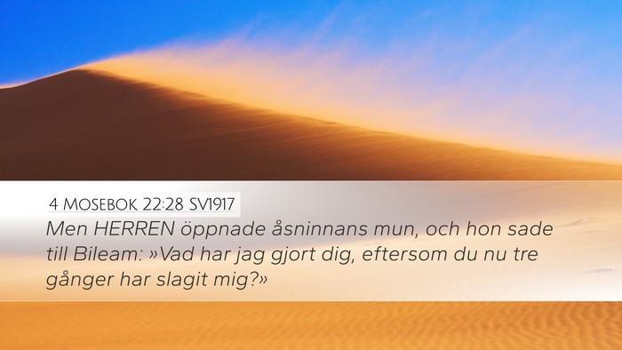 4 Mosebok 22:28 SV1917 Bible Verse Image