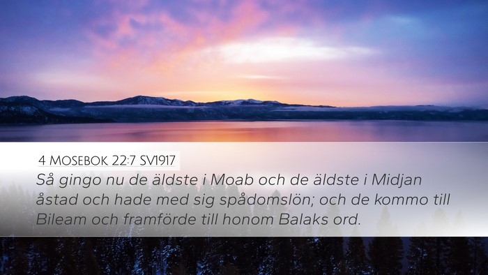 4 Mosebok 22:7 SV1917 Desktop Wallpaper - Så gingo nu de äldste i Moab och de äldste i - Desktop Bible Verse Wallpaper
