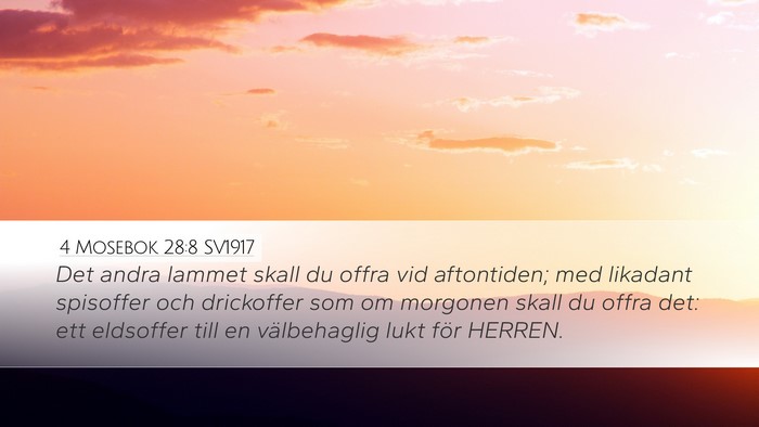4 Mosebok 28:8 SV1917 Desktop Wallpaper - Det andra lammet skall du offra vid aftontiden; - Desktop Bible Verse Wallpaper