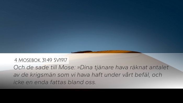 4 Mosebok 31:49 SV1917 Bible Verse Image