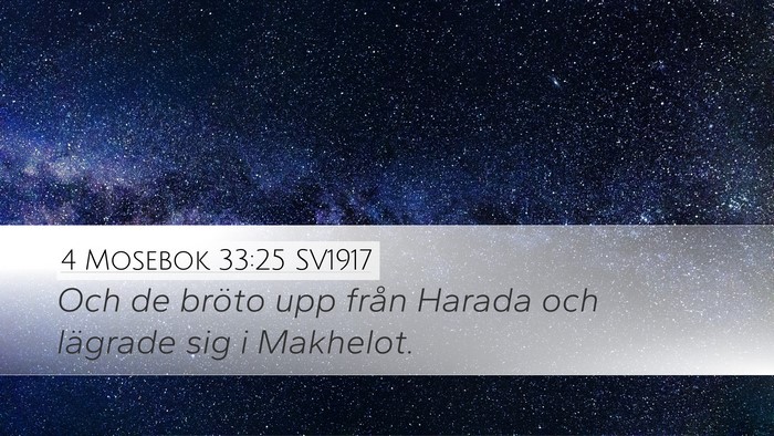 4 Mosebok 33:25 SV1917 Desktop Wallpaper - Och de bröto upp från Harada och lägrade sig i - Desktop Bible Verse Wallpaper