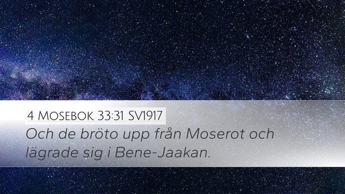 4 Mosebok 33:31 SV1917 Desktop Wallpaper - Och de bröto upp från Moserot och lägrade sig - Desktop Bible Verse Wallpaper