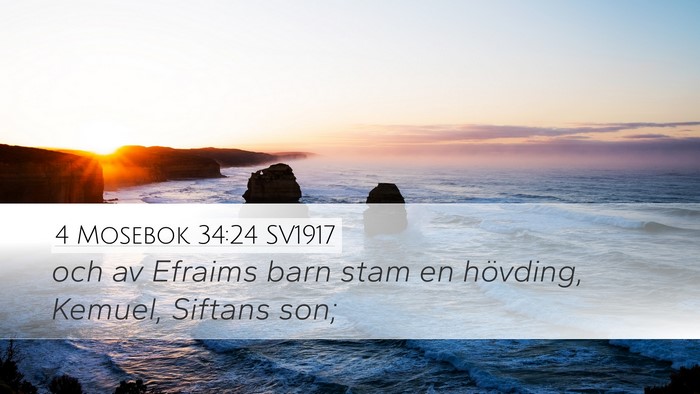 4 Mosebok 34:24 SV1917 Desktop Wallpaper - och av Efraims barn stam en hövding, Kemuel, - Desktop Bible Verse Wallpaper