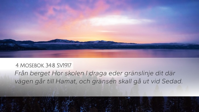 4 Mosebok 34:8 SV1917 Desktop Wallpaper - Från berget Hor skolen I draga eder gränslinje - Desktop Bible Verse Wallpaper