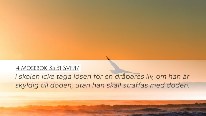 4 Mosebok 35:31 SV1917 Bible Verse Image