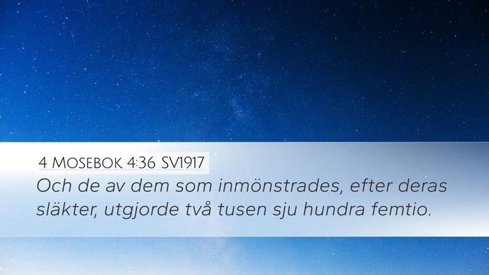 4 Mosebok 4:36 SV1917 Desktop Wallpaper - Och de av dem som inmönstrades, efter deras - Desktop Bible Verse Wallpaper