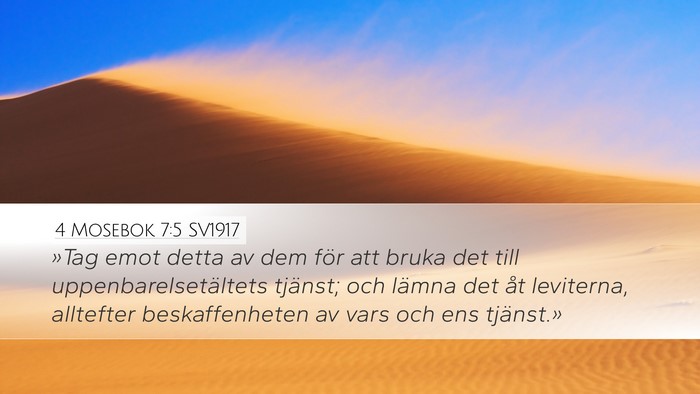 4 Mosebok 7:5 SV1917 Bible Verse Image