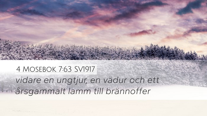 4 Mosebok 7:63 SV1917 Desktop Wallpaper - vidare en ungtjur, en vädur och ett årsgammalt - Desktop Bible Verse Wallpaper