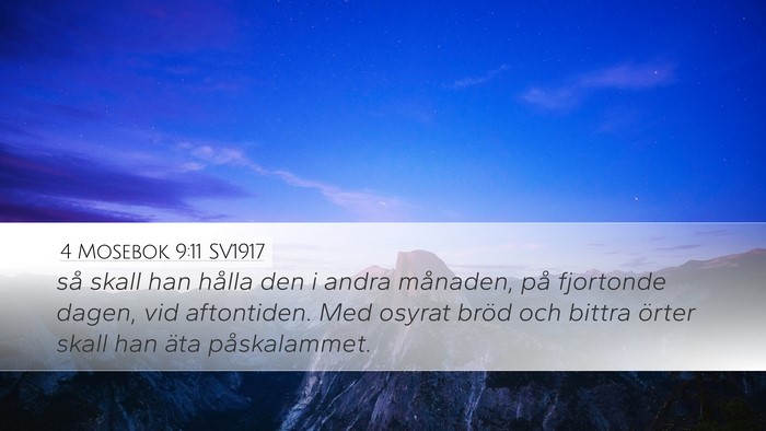 4 Mosebok 9:11 SV1917 Desktop Wallpaper - så skall han hålla den i andra månaden, på - Desktop Bible Verse Wallpaper