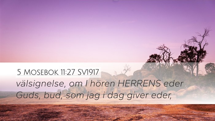 5 Mosebok 11:27 SV1917 Desktop Wallpaper - välsignelse, om I hören HERRENS eder Guds, bud, - Desktop Bible Verse Wallpaper