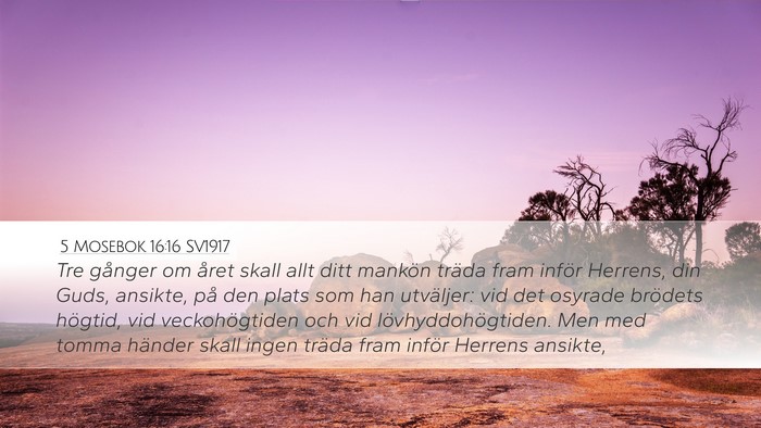 5 Mosebok 16:16 SV1917 Bible Verse Image