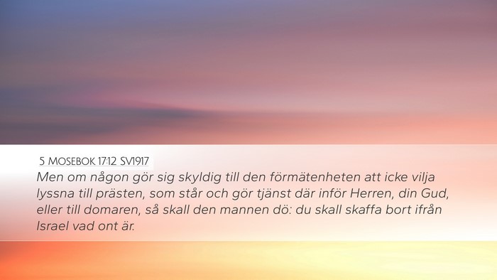 5 Mosebok 17:12 SV1917 Bible Verse Image