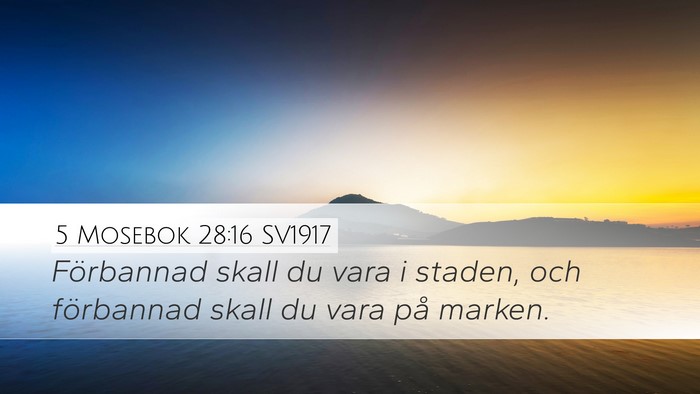 5 Mosebok 28:16 SV1917 Desktop Wallpaper - Förbannad skall du vara i staden, och förbannad - Desktop Bible Verse Wallpaper