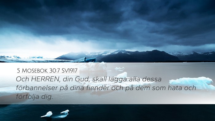 5 Mosebok 30:7 SV1917 Desktop Wallpaper - Och HERREN, din Gud, skall lägga alla dessa - Desktop Bible Verse Wallpaper