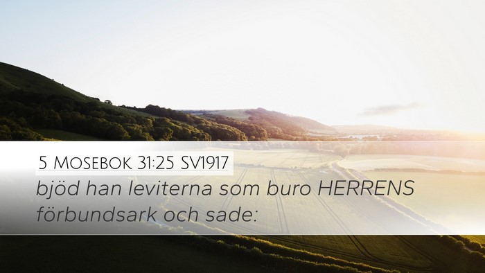 5 Mosebok 31:25 SV1917 Bible Verse Image