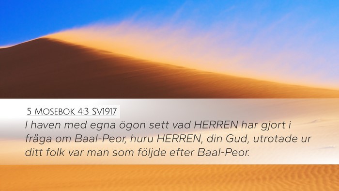 5 Mosebok 4:3 SV1917 Bible Verse Image