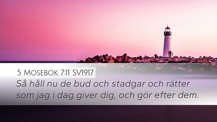5 Mosebok 7:11 SV1917 Desktop Wallpaper - Så håll nu de bud och stadgar och rätter som - Desktop Bible Verse Wallpaper