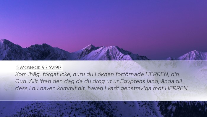 5 Mosebok 9:7 SV1917 Desktop Wallpaper - Kom ihåg, förgät icke, huru du i öknen - Desktop Bible Verse Wallpaper