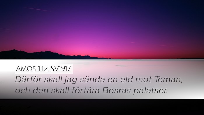 Amos 1:12 SV1917 Bible Verse Image