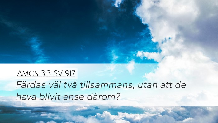 Amos 3:3 SV1917 Bible Verse Image