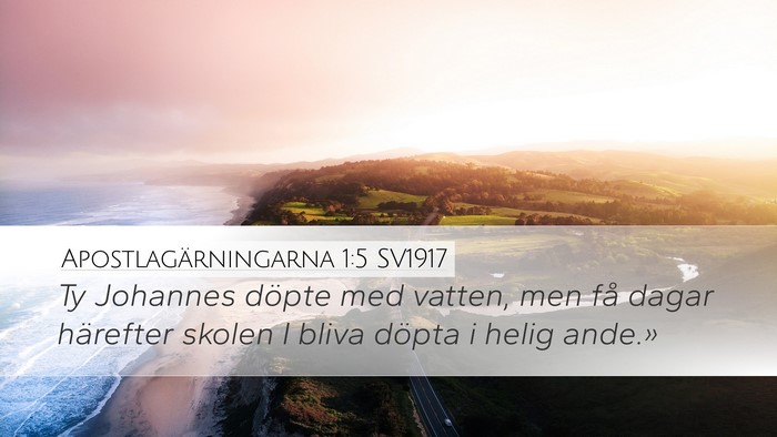 Apostlagärningarna 1:5 SV1917 Bible Verse Image