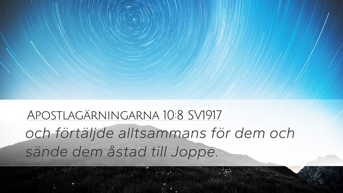 Apostlagärningarna 10:8 SV1917 Desktop Wallpaper - och förtäljde alltsammans för dem och sände - Desktop Bible Verse Wallpaper