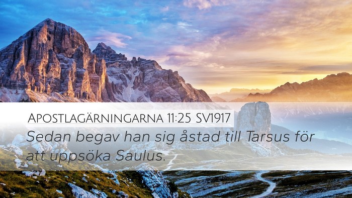 Apostlagärningarna 11:25 SV1917 Bible Verse Image