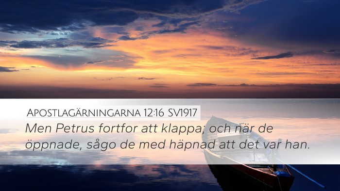 Apostlagärningarna 12:16 SV1917 Bible Verse Image