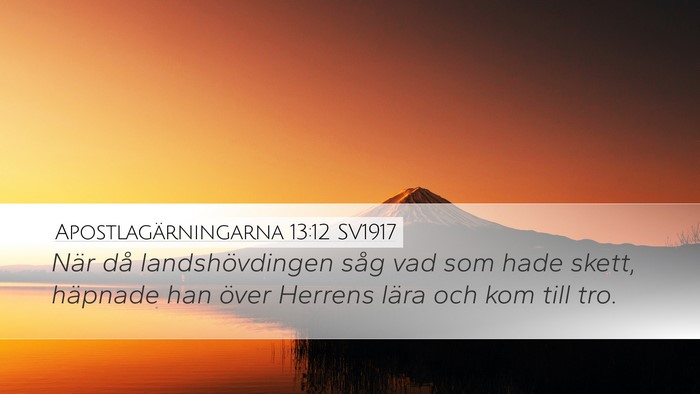 Apostlagärningarna 13:12 SV1917 Bible Verse Image