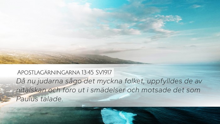 Apostlagärningarna 13:45 SV1917 Bible Verse Image