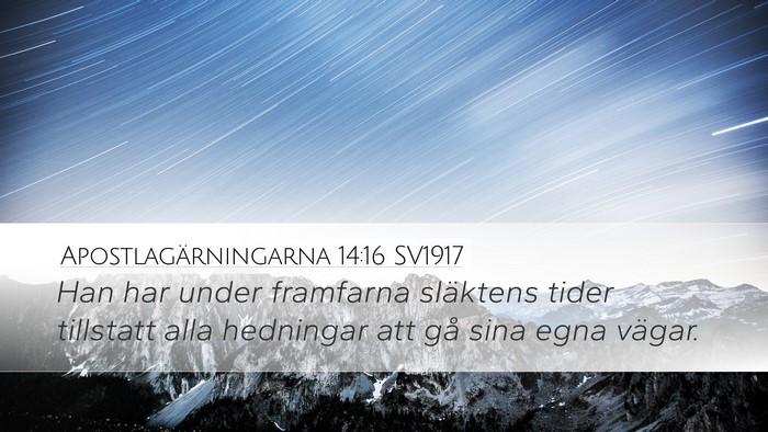 Apostlagärningarna 14:16 SV1917 Bible Verse Image